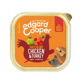 Edgard & Cooper Adult Hundefutter - Schälchen - Huhn & Truthahn - 11 x 150 g