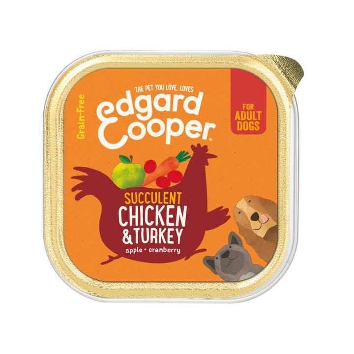 Edgard & Cooper Adult Hundefutter - Schälchen - Huhn & Truthahn - 11 x 150 g