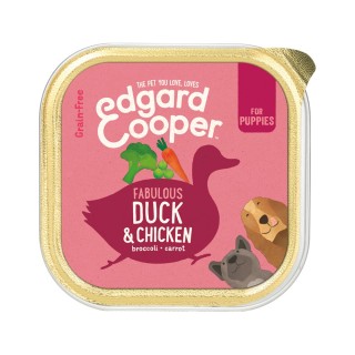 Edgard & Cooper Puppy Hundefutter - Schälchen - Ente & Huhn - 11 x 150 g