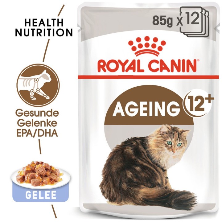 Royal Canin Ageing 12+ in Jelly Katzenfutter - Frischebeutel - 12 x 85 g