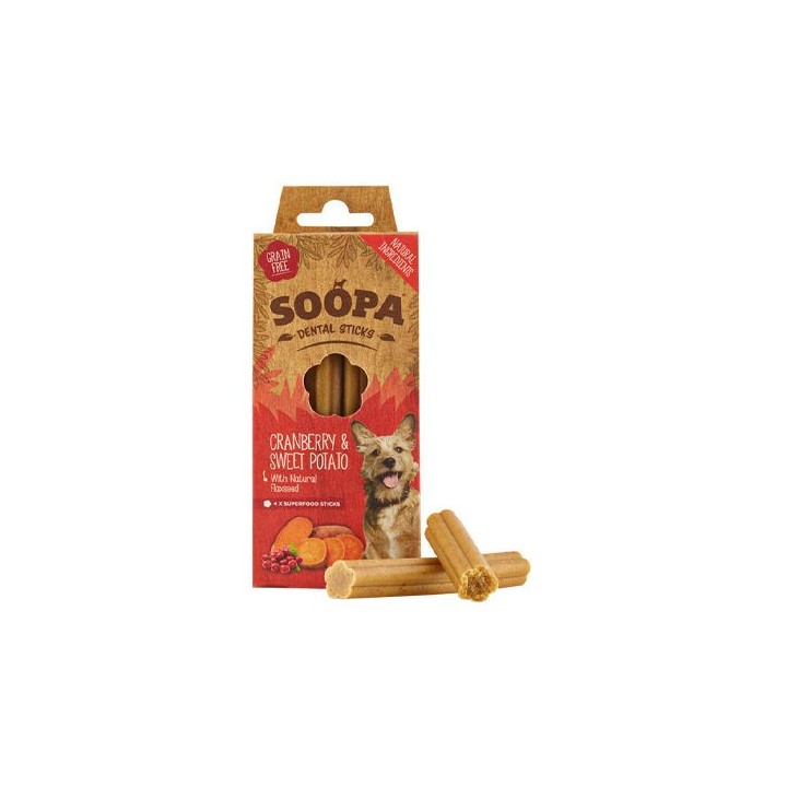 Soopa Dental Stick - Cranberry & Süßkartoffel - 4 Sticks