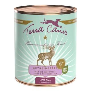 Terra Canis Getreidefrei 6 x 800 g - Wild mit Kartoffeln, Apfel und Preiselbeeren