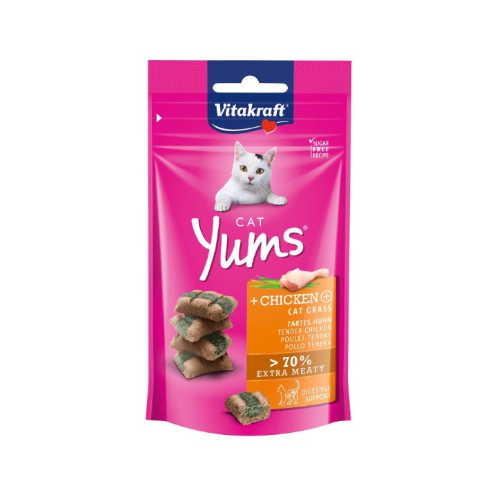 Vitakraft Cat Yums - Huhn & Katzengras - 40 g