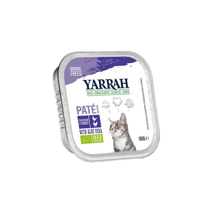 Yarrah Multipack Bio Paté Katzenfutter - Huhn & Pute - 8 x 100 g