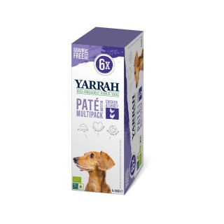 Yarrah Multipack Bio Paté Hundefutter - Schälchen - Huhn & Pute - 6 x 150 g