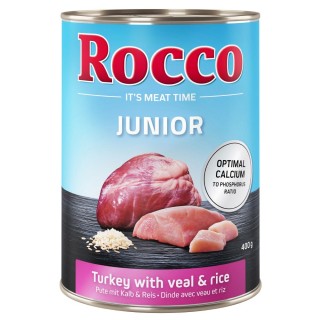 Top-Angebot Rocco Junior 24 x 400 g - Pute mit Kalbsherzen und Reis