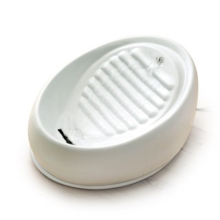 Lucky-Kitty Katzenbrunnen Keramik - Trinkbrunnen 1,5 Liter, weiß