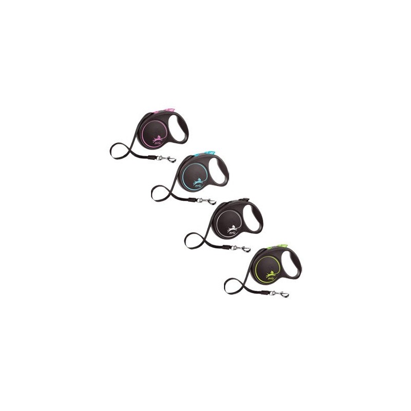 Flexi Rollleine Design - Schwarz/Rosa - S