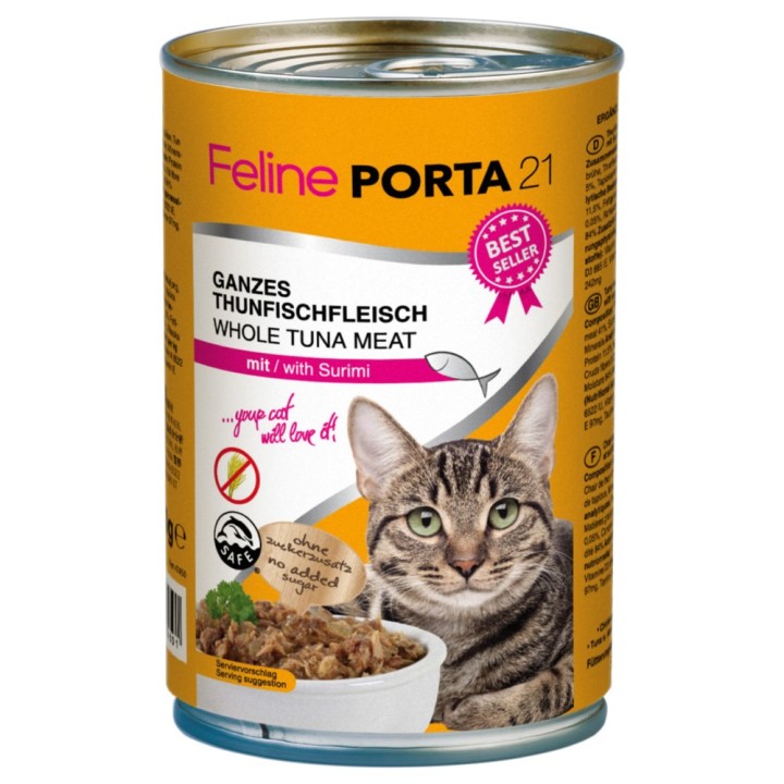 Feline Porta 21 6 x 400 g - Thunfisch mit Surimi (getreidefrei)