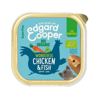 Edgard & Cooper Biologisch Puppy - Huhn & Fisch - im Schälchen - 17 x 100 g