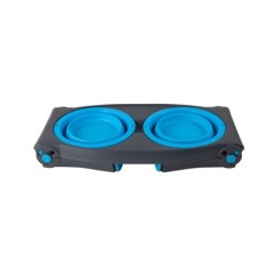 Popware Adjustable Height Pet Feeder - Pro Blue