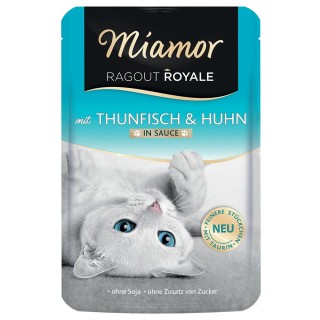 Sparpaket Miamor Ragout Royale in Soße 22 x 100 g -  Thunfisch & Huhn