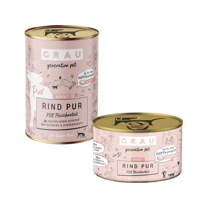 Grau Excellence Adult Pur - Rind - Dose - 6 x 200 g