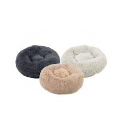 Beeztees Yali Plüsch-Donut-Bett - Beige - 50 cm