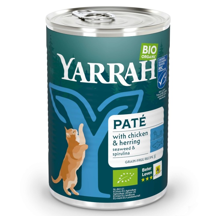 Sparpaket Yarrah Bio Pâté  24 x 400 g - Bio-Huhn & Fisch
