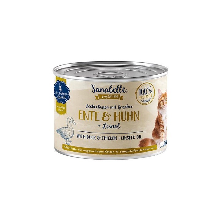 Sanabelle Adult Nassfutter mit Ente & Huhn - 6 x 195 g