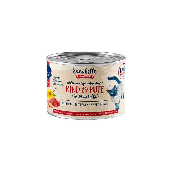 Sanabelle Schlemmertopf Adult mit Rind & Pute - 6 x 180 g