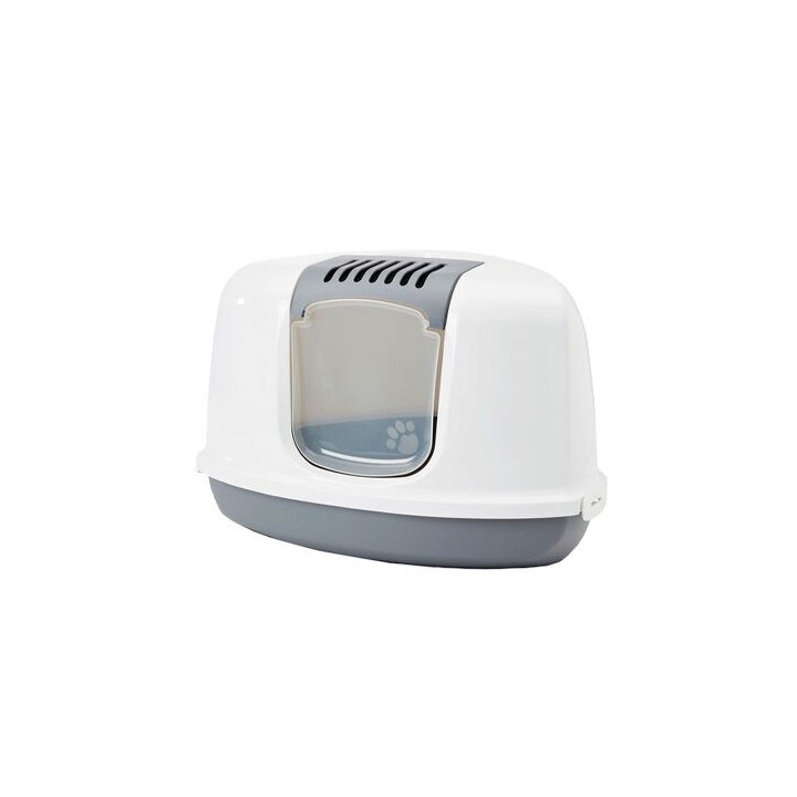 Savic Nestor Eck-Katzenklo - Weiß/Grau - 58,5 x 45,5 x 40 cm