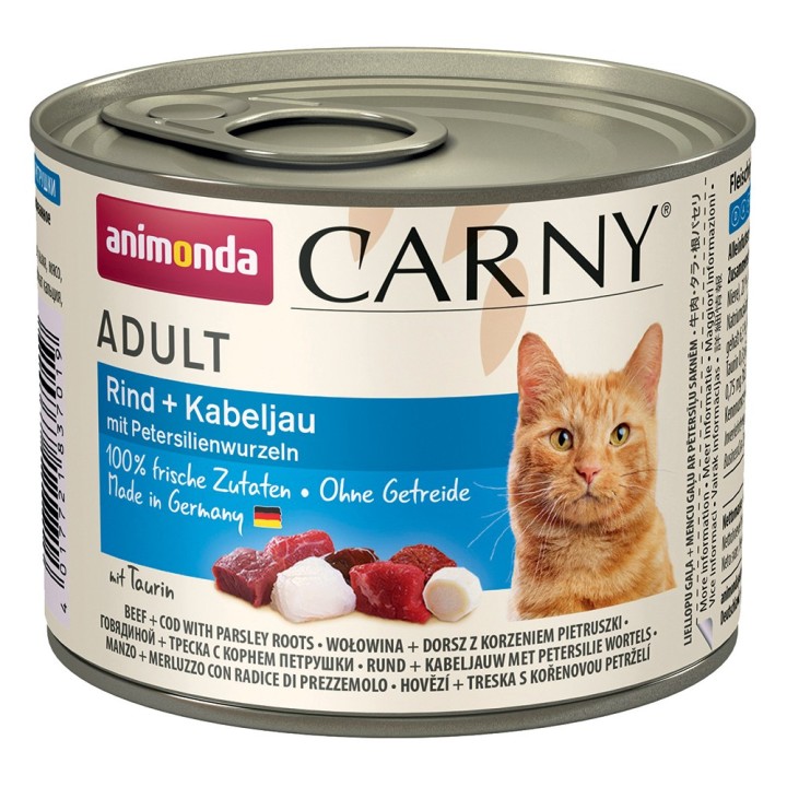 animonda Carny Adult 6 x 200 g - Rind & Kabeljau mit Petersilienwurzel