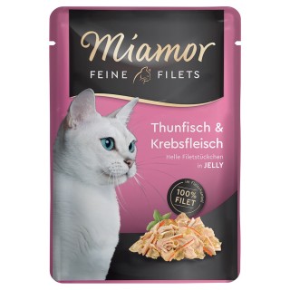 Sparpaket Miamor Feine Filets 24 x 100 g - Thunfisch & Krebs