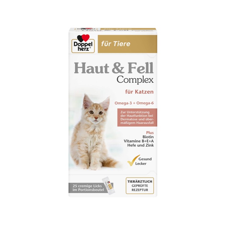 Doppelherz Haut & Fell Complex für Katzen - 25 Licks