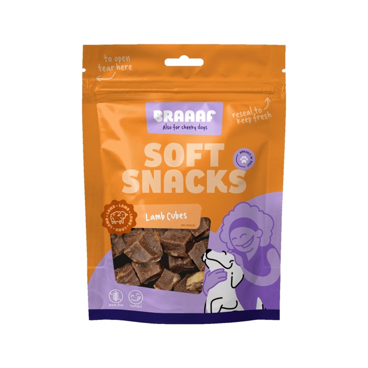 Braaaf Lamb Steak Cubes - Lamm & Fisch - 85 g