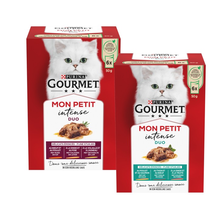 Purina Gourmet Mon Petit DUO – Beef&Chicken, Turkey&Liver, Poultry&Lamb - 6 x 50 g