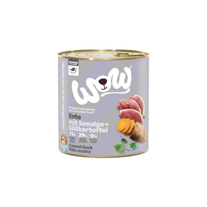 WOW! Hundefutter Senior - Dose - Ente - 6 x 800 g