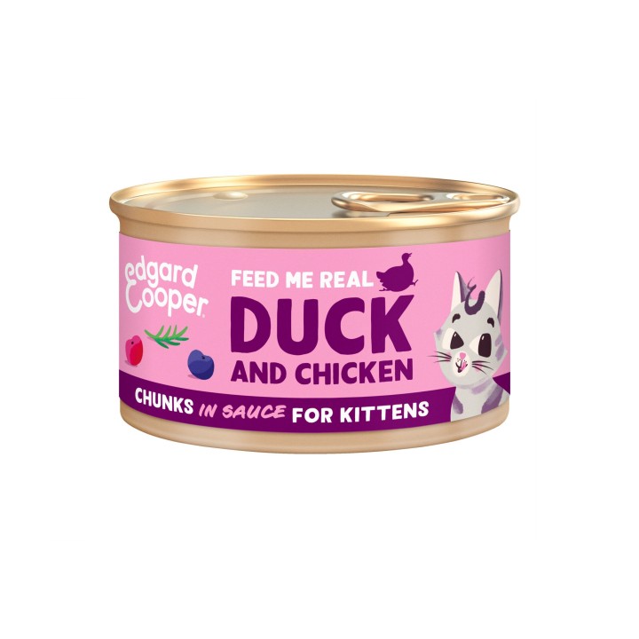 Edgard & Cooper - Duck and Chicken chunks - Kitten - 18 x 85 g