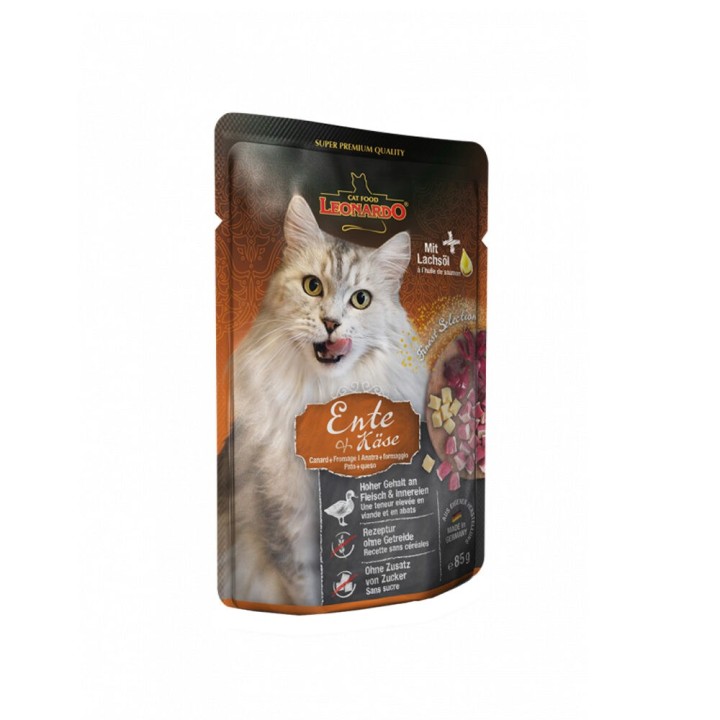 Leonardo Adult Katze Nassfutter - Forelle + Katzenminze - 16 x 85 g