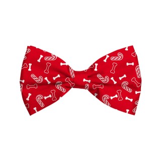 Bow Tie Xmas Bones Candy - Red - Dog - S
