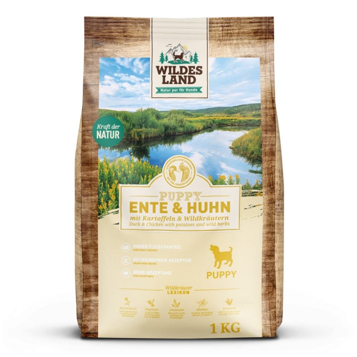 Wildes Land | Ente & Huhn mit Kartoffel | Classic Puppy | 1 kg