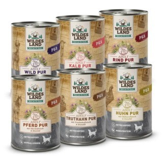 Wildes Land | Nassfutter Mixpaket groß | PUR Adult | 6 x 400 g