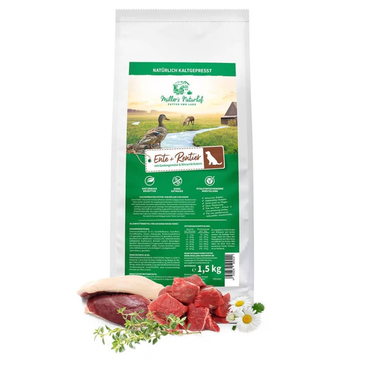 Müller’s Naturhof | Ente und Rentier | Getreidefrei | 1,5 kg