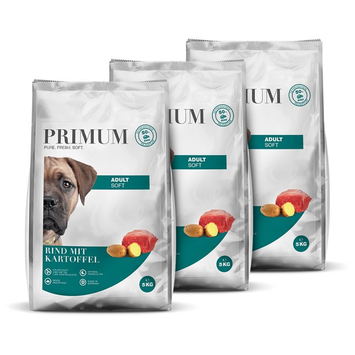 Primum | Rind mit Kartoffel | Soft Adult | 3 x 5 kg