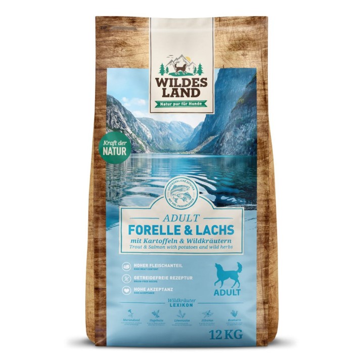Wildes Land | Forelle & Lachs mit Kartoffel | Classic Adult | 2 x 12 kg