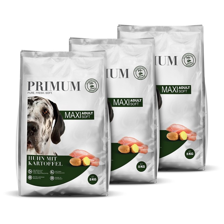 Primum | Huhn mit Kartoffel | Soft Maxi | 3 x 5 kg