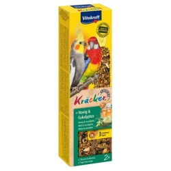 Vitakraft Kräcker Großsittich - 2 x 2 Sticks Honig & Eukalyptus