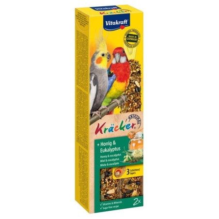 Vitakraft Kräcker Großsittich - 2 x 2 Sticks Honig & Eukalyptus