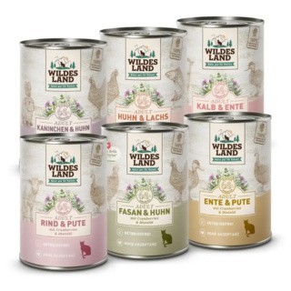 Wildes Land | Nassfutter Mixpaket | Classic Adult | 6 x 400 g