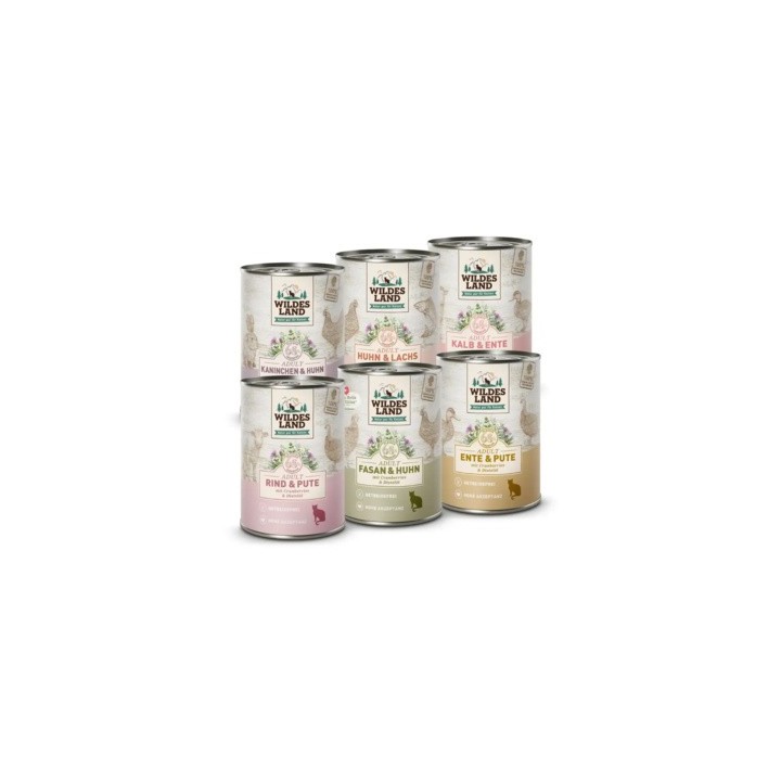 Wildes Land | Nassfutter Mixpaket | Classic Adult | 6 x 400 g