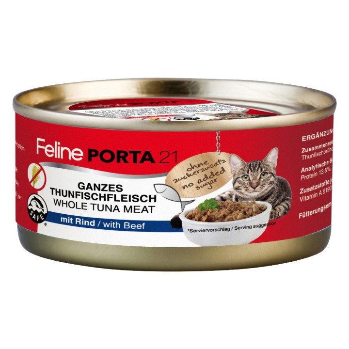Feline Porta 21 6 x 156 g - Thunfisch mit Rind (getreidefrei)