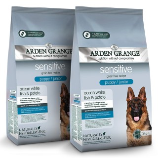 Arden Grange | Getreidefrei Weißfisch & Kartoffel | Sensitive Puppy/Junior | 2 x 12 kg
