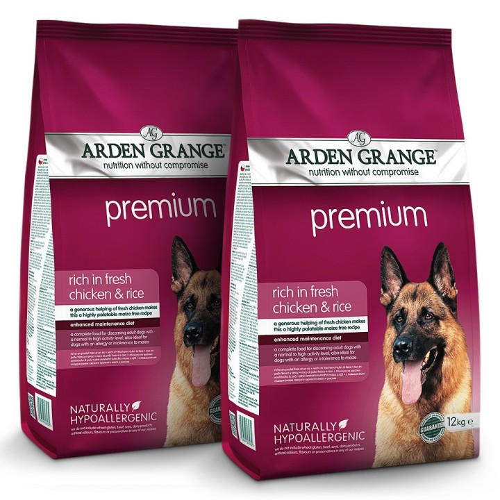 Arden Grange | Reich an frischem Huhn & Reis | Premium Adult | 2 x 12 kg