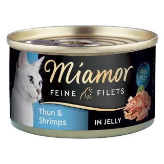 Sparpaket Miamor Feine Filets 24 x 100 g - Thunfisch & Shrimps