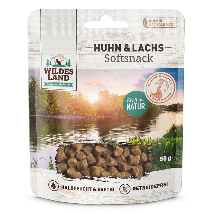 Wildes Land | Huhn & Lachs | Softsnack | 50 g