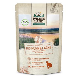 Wildes Land | Huhn & Lachs mit Cranberry | BIO Adult | 12 x 85 g