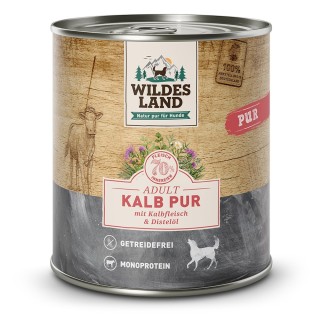 Wildes Land | Kalb mit Distelöl | PUR Adult | 6 x 800 g