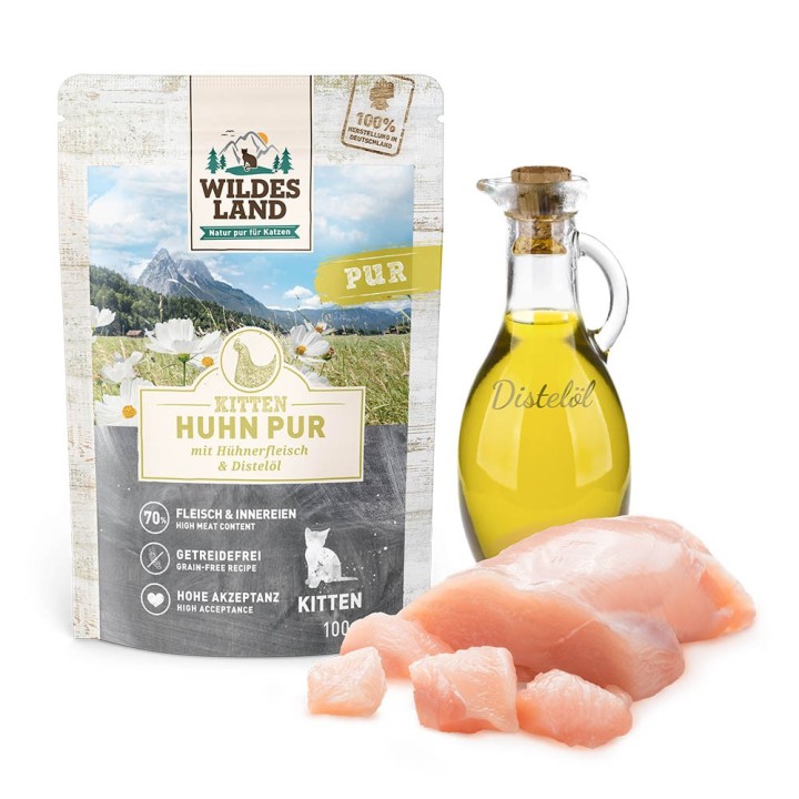 Wildes Land | Huhn mit Distelöl | PUR Kitten | 12 x 100 g