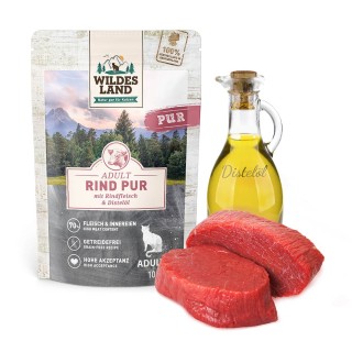 Wildes Land | Rind mit Distelöl | PUR Adult | 12 x 100 g
